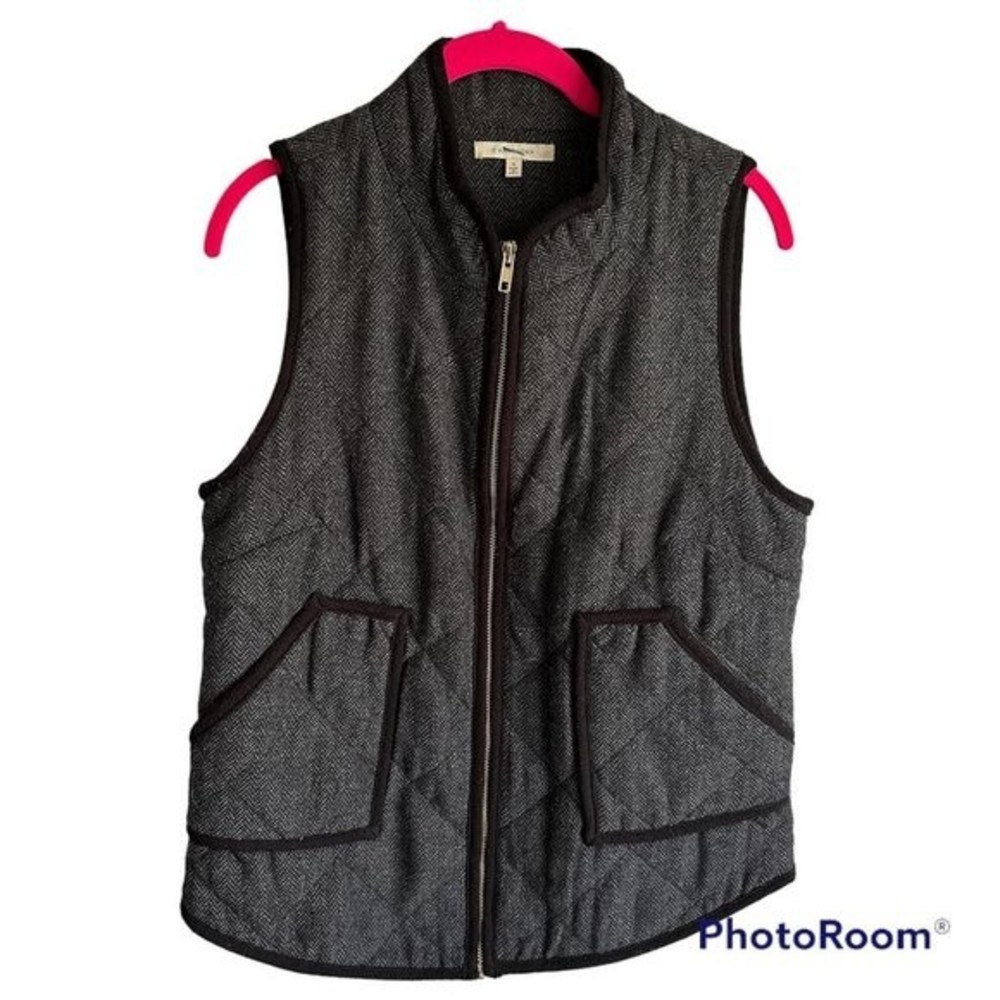 41 HAWTHORN Shara Black‎ Herringbone Ladies Zip Vest, S
